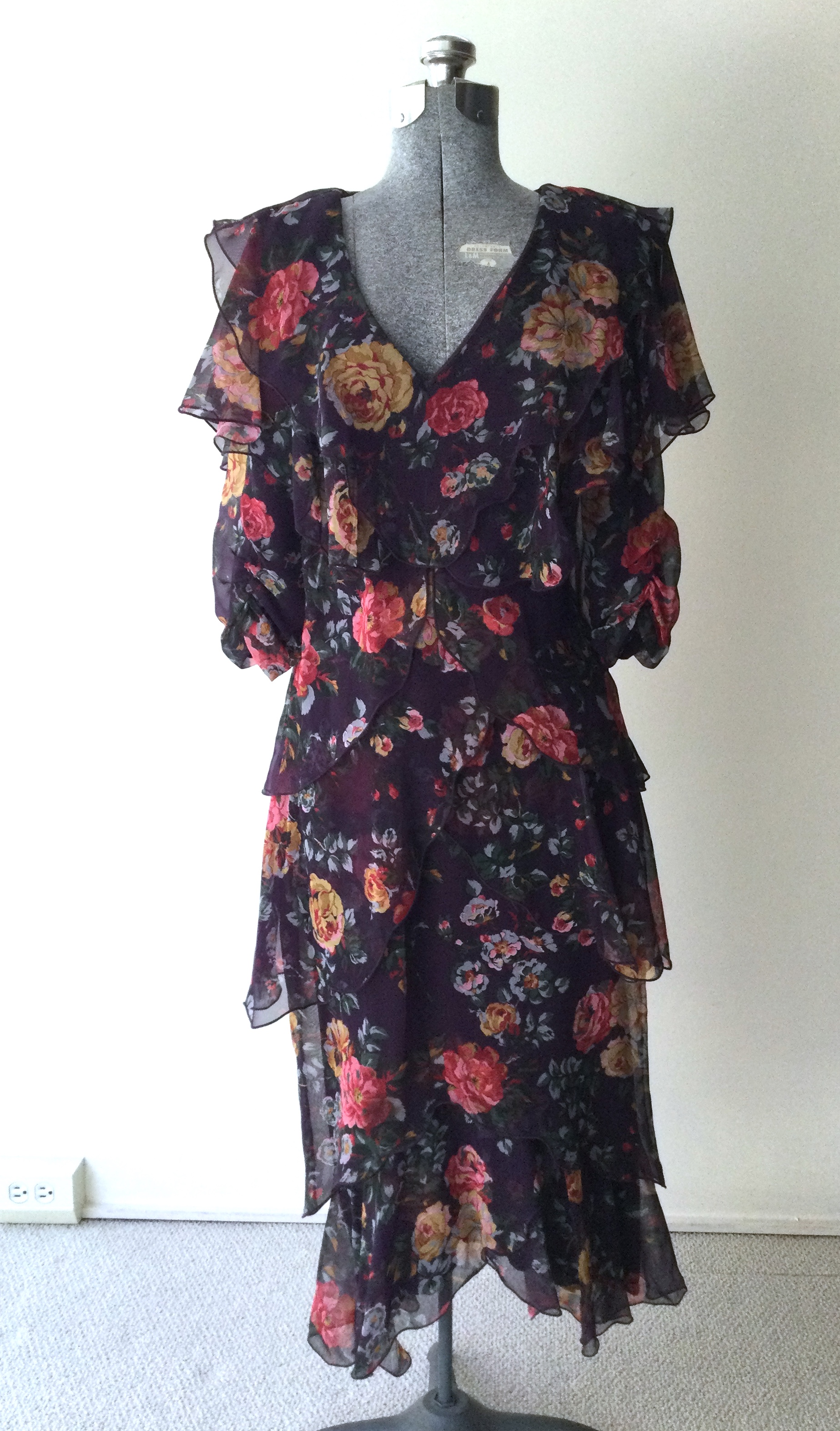 tiers of printed chiffon